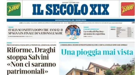 Il Secolo XIX: "Italia sconfitta dopo tre anni, Spagna in finale di Nations League"