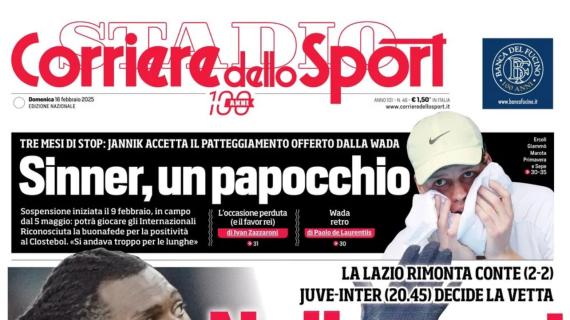 Juve-Inter decide la vetta. La prima pagina del Corriere dello Sport: "Nelle mani di Motta"