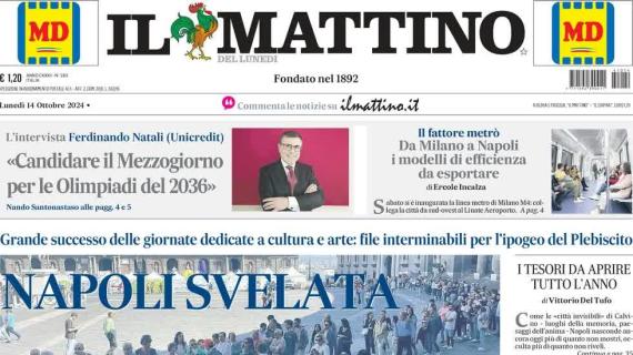 Il Mattino apre sugli azzurri: "Un Jack per l'Italia: Raspadori titolare contro Israele"