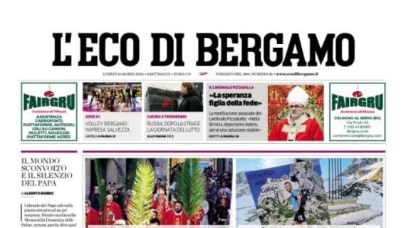 L'Eco di Bergamo apre con l'intervista a Moro: "Il calendario può spingere l'Atalanta in alto"
