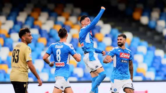 Il Napoli supera 3-1 la SPAL con Mertens, Callejon e Younes. Azzurri a -3 dalla Roma