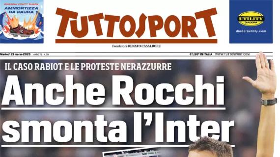 L'apertura di Tuttosport: "Anche Rocchi smonta l'Inter". Retegui per l'attacco del Milan
