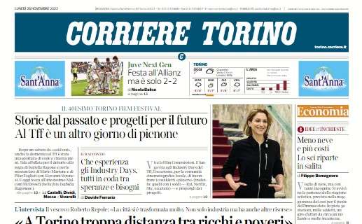 Il Corriere di Torino apre sulla Juve Next Gen: "Festa all'Allianz, ma è solo 2-2"