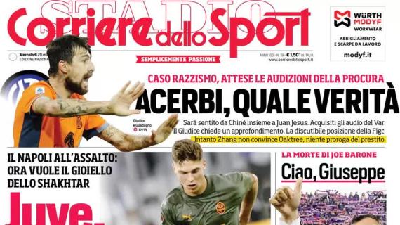 Il Corriere dello Sport apre con il mercato del Napoli: "Juve, ti soffio Sudakov"
