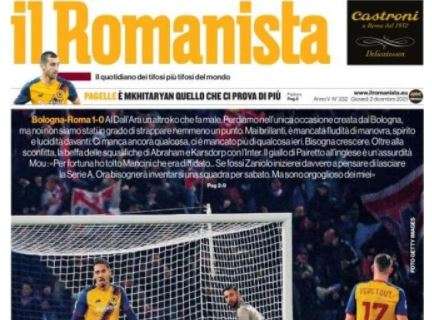 Il Bologna stende i giallorossi, Il Romanista: "Roma spogliata!"