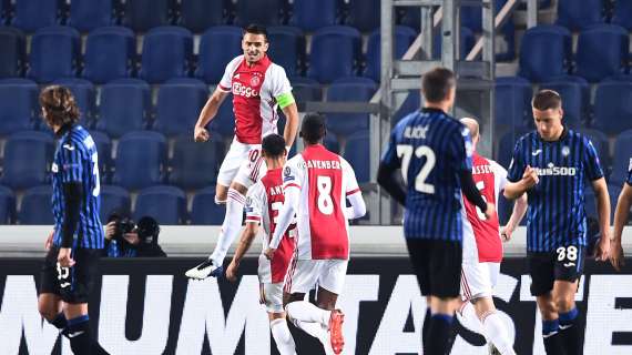 L'Ajax raddoppia su pasticcio difensivo dell'Atalanta: 2-0, nerazzurri in difficoltà