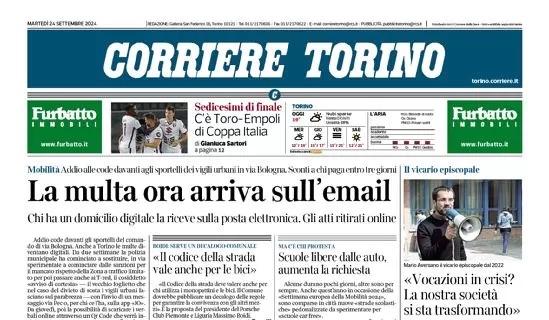 Vanoli guarda avanti, l'apertura del Corriere di Torino: "C'è l'Empoli in Coppa Italia"