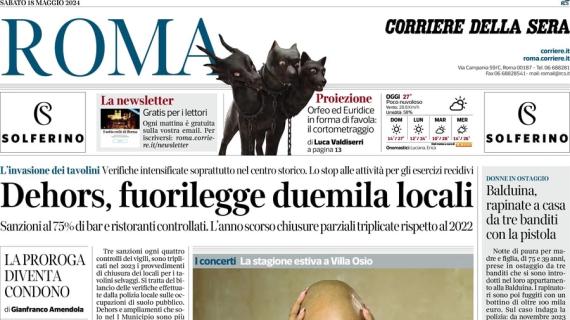 Corriere di Roma: "L'ultima di Lukaku all'Olimpico. Lazio, con le big trasferta proibita"