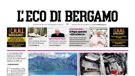 L'apertura dell'Eco di Bergamo: "Atalanta e Gasp, con 7 anni di imprese si guarda avanti"