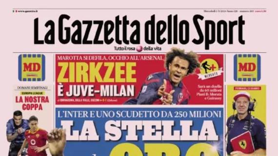 La Gazzetta apre: “L’Inter e uno scudetto da 250 milioni. La seconda stella vale oro”