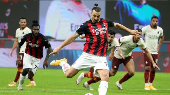 Milan-Roma 3-3, Ibrahimovic capocannoniere della Serie A
