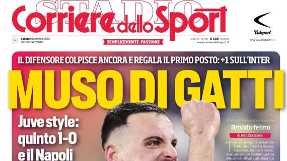 L'apertura del Corriere dello Sport su Juventus-Napoli 1-0: "Muso di Gatti"