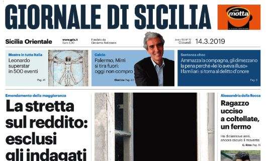 Giornale di Sicilia: "Palermo, Mirri si tira fuori: oggi non compro"