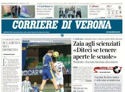 Corriere di Verona: "Barak risponde a Ronaldo, l'Hellas fa tremare la Juve"