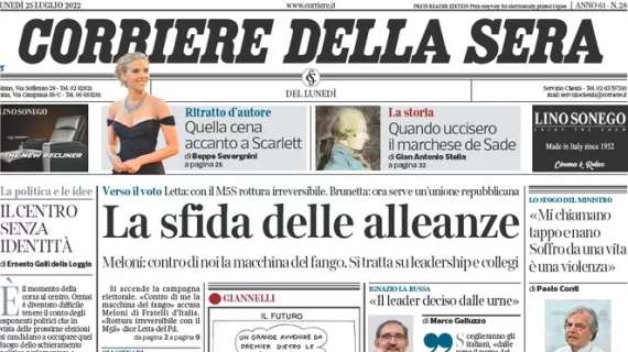 Il Corriere della Sera analizza la nuova Serie A: “Il rumore Juve. Milan e Inter un rebus”