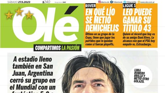 Mondiali U20, Luka Romero si prende la copertina di Olé. Stasera tocca all'Italia