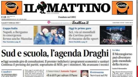 Il Mattino: "Napoli, a Bergamo in emergenza. Fermo anche Manolas"