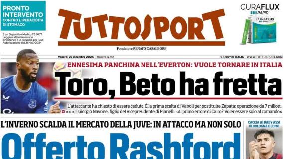 Tuttosport apre sul mercato della Juventus: "Offerto Rashford, attesa Zirkzee"