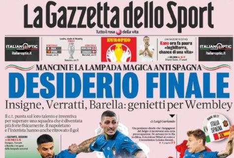 L'apertura de La Gazzetta dello Sport sull'Italia: "Desiderio finale"