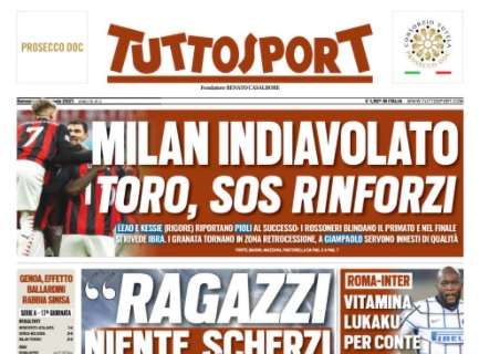 L'apertura di Tuttosport sulla Juventus: "Ragazzi, niente scherzi"