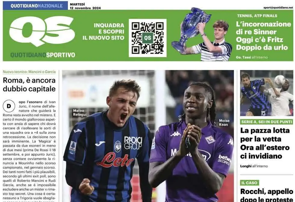 Il QS apre sull'Italia: "Retegui e Kean inarrestabili, Spalletti sorride per il Belgio"