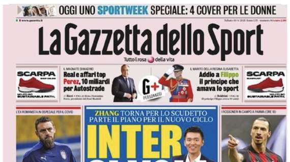 L'apertura de La Gazzetta dello Sport: "Inter si vola"