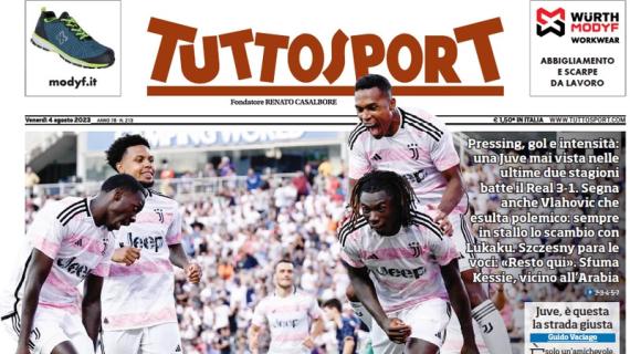 Tuttosport apre sulla vittoria della Juventus con il Real Madrid: "Allegri, avanti così"