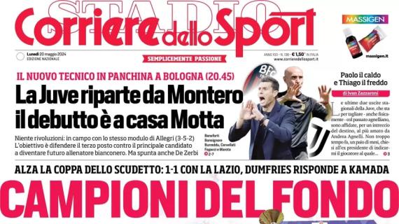 L'apertura del Corriere dello Sport: "Campioni del fondo. L'Inter fa festa, Zhang ai saluti"