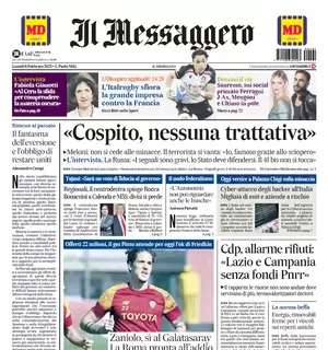 Il Messaggero in prima pagina con Zaniolo: "Sì al Galatasaray: la Roma pronta all'addio"