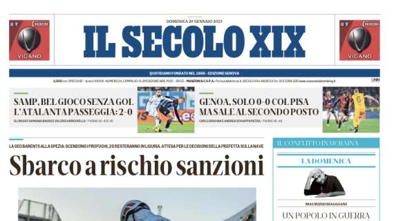 Il Secolo XIX: "Sampdoria, bel gioco senza gol. L'Atalanta passeggia: 2-0"