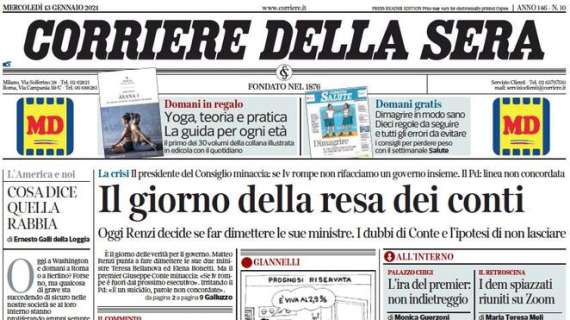 Il Corriere della Sera in apertura sulla Coppa Italia: "Milan, che fatica"