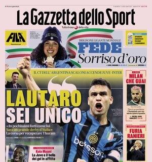 "Lautaro sei unico". La Gazzetta dello Sport apre con l'intervista al CT argentino Scaloni