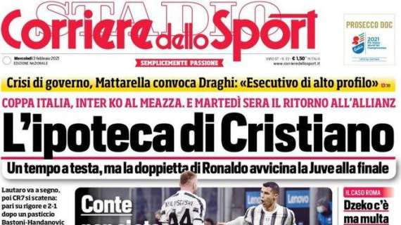 L'apertura del Corriere dello Sport su Inter-Juve: "L'ipoteca di Cristiano"