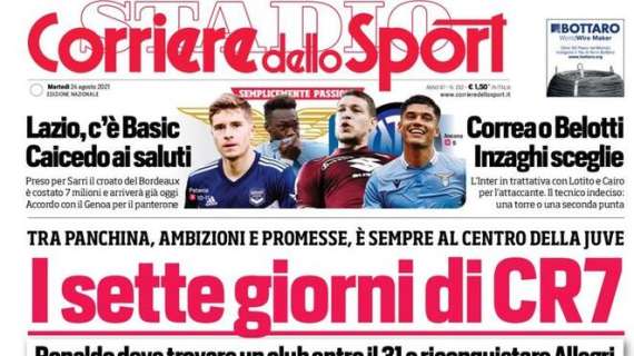 L'apertura del Corriere dello Sport: "I sette giorni di CR7"