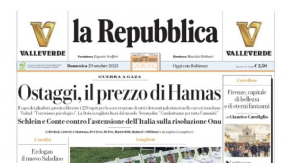 Con l'Hellas decide Cambiaso, Repubblica titola: "Dopo tre anni la Juve torna in vetta"