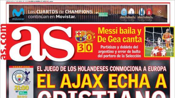 Juve fuori dalla Champions, As: "Il gioco dell'Ajax incanta l'Europa"