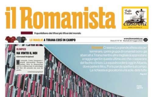 Il Romanista menziona lo stadio della finale di Conference in apertura : "Kombëtare per noi"