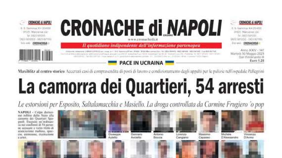 La prima pagina di Cronache di Napoli: "Assalto a Luis Enrique, la proposta d'ingaggio"