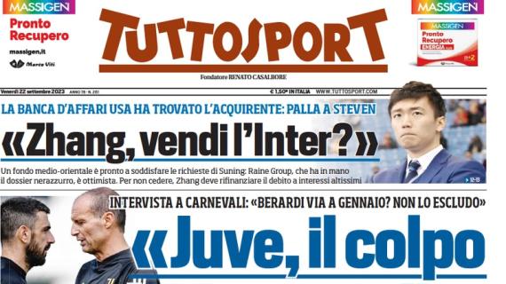 Tuttosport in prima pagina con Carnevali: "Juve, il colpo è Magnanelli". Valore indiscutibile