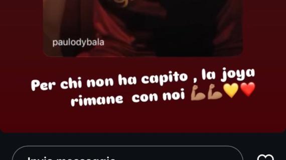 Paredes sul post di Dybala: "Per chi non ha capito, la Joya rimane con noi"