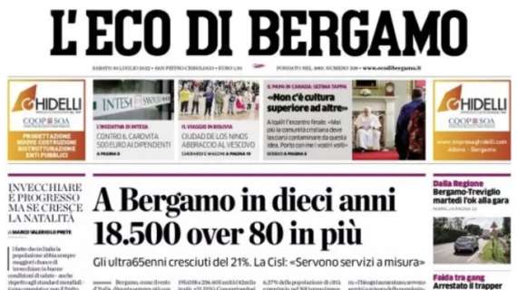 L'Eco di Bergamo: "Una buona Atalanta cede solo su rigore contro il Newcastle"