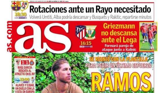 Real Madrid, As: "Ramos prende il comando"