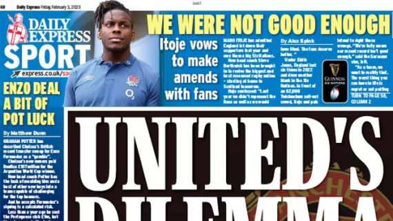 Daily Express in apertura: "Il dilemma United", indagine sul caso Greenwood