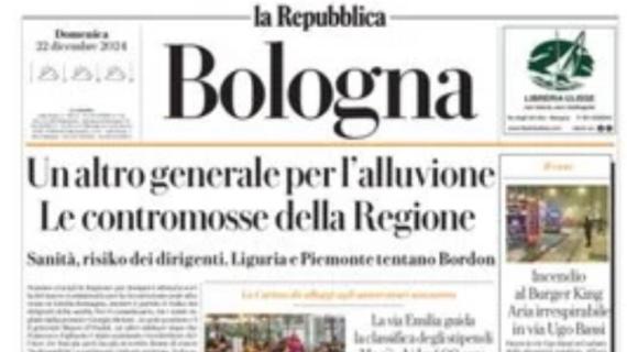 La Repubblica (ed. Bologna): "Dallinga, che regalo di Natale. Il Bologna batte anche il Torino"