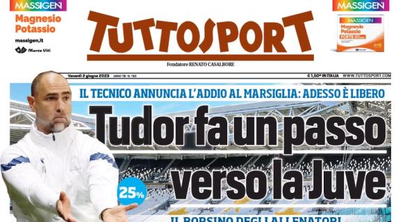 Panchina Juve, Tuttosport in prima pagina: "Tudor fa un passo verso i bianconeri"