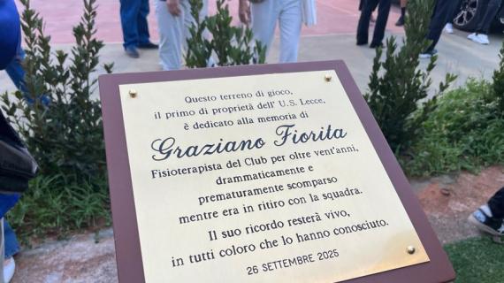 Il Lecce presenta il nuovo centro sportivo, Sticchi Damiani: "Dedicato a Graziano Fiorita"
