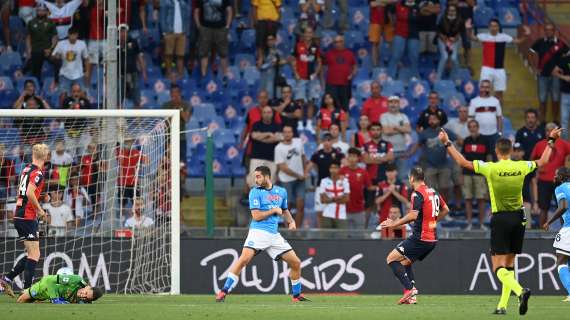 Genoa-Napoli, la moviola: contatto Buksa-Meret, il gol di Pandev era da annullare?