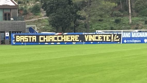 Sampdoria, striscione della Sud a Bogliasco: "Basta chiacchiere, vincere!"