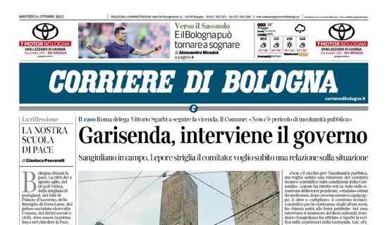 L'apertura del Corriere di Bologna: "Verso il Sassuolo: i felsinei vogliono sognare ancora"