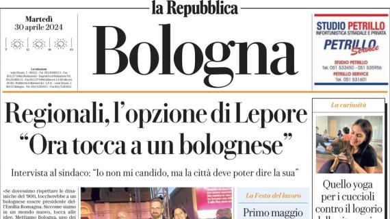 La Repubblica Bologna: "L'invito di Paramatti: 'Bologna ti coccola. Thiago, resta qui'"